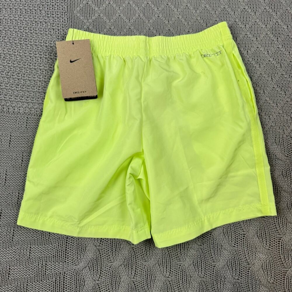 Nike Boys Youth Bright Neon Yellow Dri-Fit Athletic Shorts 7